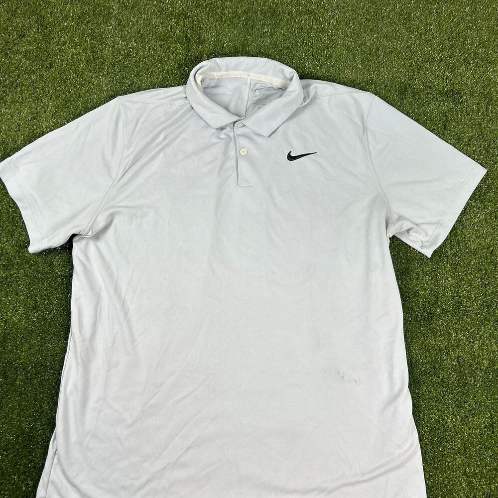 Nike Men's Blue and White Polo-shirts
